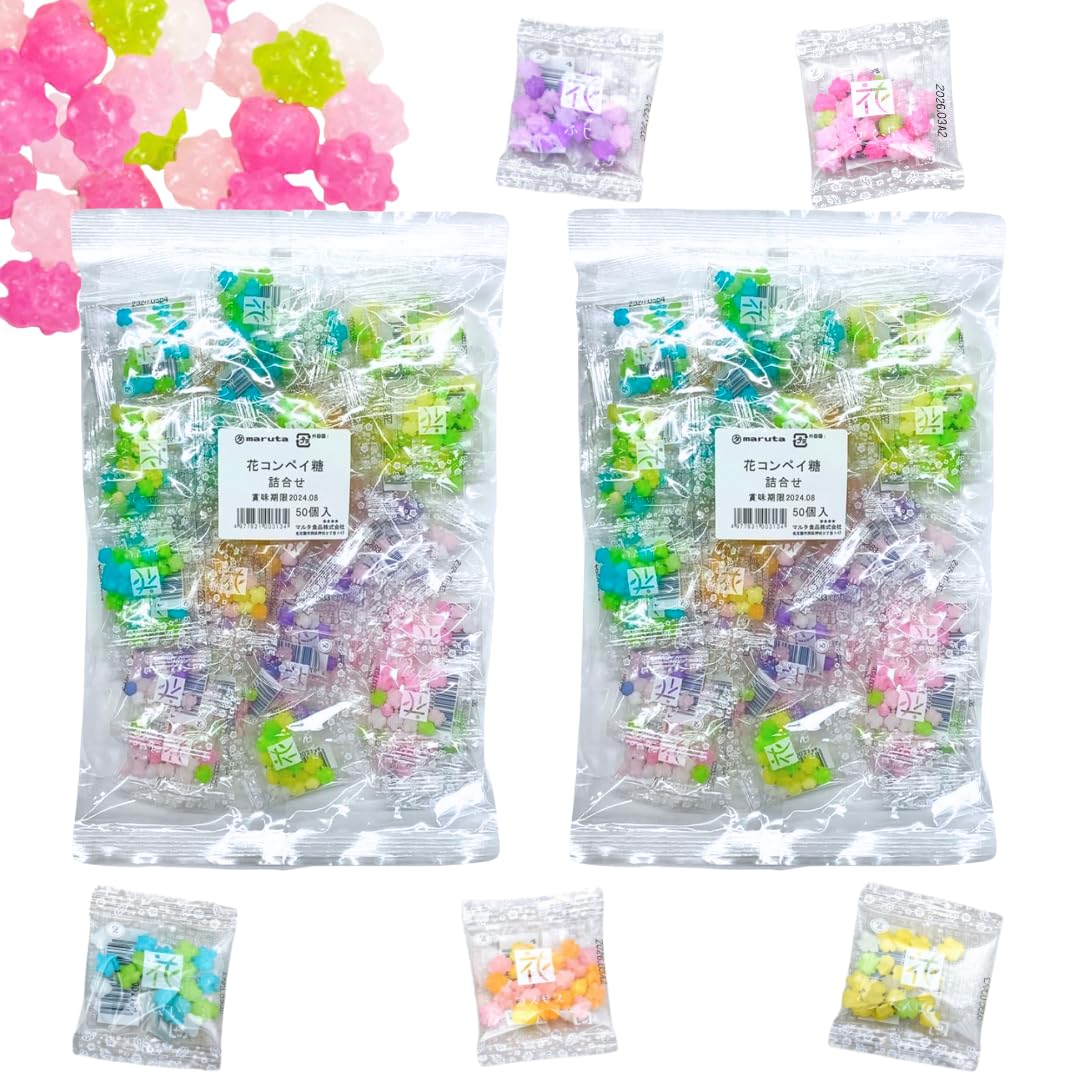 Amazon.co.jp: マルタ食品 花コンペイ糖 詰合せ 100個 金平糖